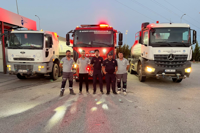 Büyükşehir Ekipleri Yangınla Mücadelede Görev Başında